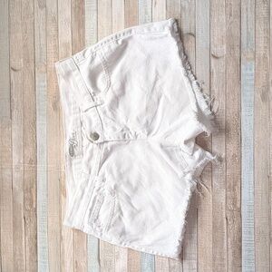 The Diva bright white cutoff denim shorts